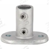 Structural Pipe Fitting: Railing Base Flange, Oval, 1 in For Pipe Size, Cast Iron, Gray, Flange Base (MPN 4NXR7). Key specifications — Manufacturer Part Number: 4NXR7; Brand: APPROVED VENDOR; Finish: Zinc-Plated; Material: Cast Iron; Product Type: Railing Base Flange.