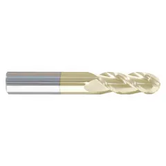 APPROVED VENDOR Ball End Mill: Carbide, ZrN Coated, 3 Flute, 1" Mill Dia, 1-3/4" LOC, 4" OAL (MPN 283-911760D)