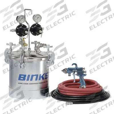 BINKS Paint Pressure Pot: Steel, 2.8 gal Capacity, 80 psi Op Pressure - Max - Paint Pressure Tanks