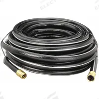 Water Hose: PVC, 3/4 in Inside Dia., 75 ft Lg, FGHT x MGHT, Black (MPN 423H91). Key specifications — Temp. Range: 130°F; Hose Configuration: Coupled Assembly; Hose Fitting A Material: Brass; Brand: APPROVED VENDOR; Hose Fittings: Brass FGHT x Brass MGHT.