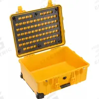 PELICAN Lid Panel: 13 in x 18 in, 56 Openings, Twist Cam Locks, Plastic, Black (MPN 015600-5200-110). Key specifications — Compatible Manufacturer Model Number: 1560; Attachment Type: Twist Cam Locks; Material: Plastic; Color: Black; Brand: PELICAN.