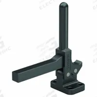 DE-STA-CO Hold-Down Clamp: Std Vertical Handle, Flange Base Mounting, Solid Bar with Arm and Tip (MPN 7-101). Key specifications — Brand: DE-STA-CO.