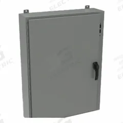 HAMMOND Disconnect Enclosure: NEMA 12/13/4, Powder-Coated Steel, 30 in x 21 in x 8 in, Handle (MPN 1447SD8HK). Key specifications — Brand: HAMMOND; Closure Method: Handle.