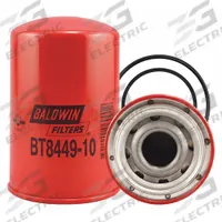 BALDWIN FILTERS Hydraulic Filter: Hydraulic Fluid, 1 5/16"-12 Thread Size, Spin-On, Cellulose (MPN BT844910). Key specifications — Media Material: Cellulose; Brand: BALDWIN FILTERS; Compatible Fluid Type: Hydraulic Fluid; Compatible Vehicle Make: John Deere; Includes: Furnished Gasket; Thread Size: 1-5/16"-12.