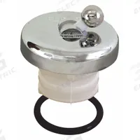 APPROVED VENDOR Drain Stopper: Plastic, Chrome-Plated, Flip It, 1 1/2 in Fits Drain Size (MPN 35249). Key specifications — Color: Silver; Includes: Gasket; Material: Plastic.