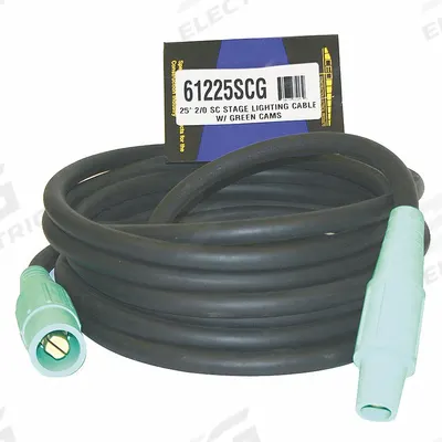 SOUTHWIRE Cam Lock Power Cable: 25 ft Cord Lg, 600V AC, CL20FG, CL20MG, 2/0 AWG Wire Size - Cam Lock Extension Cords