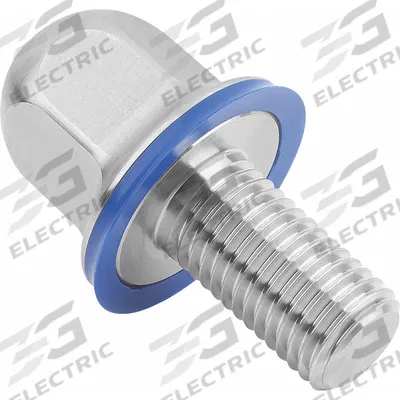 KIPP Hygienic Hex Head Bolt w/Washer: Stainless Steel, Fully Threaded, M8, 16 mm Fastener Lg - Crowned Hygienic Flanged Hex Head Bolts with Sealing Washer