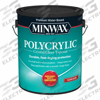 MINWAX Finish: Varnish, Interior, Water, 1 gal Container Size, Wood, Gloss, Clear - Wood Sealers & Finishes