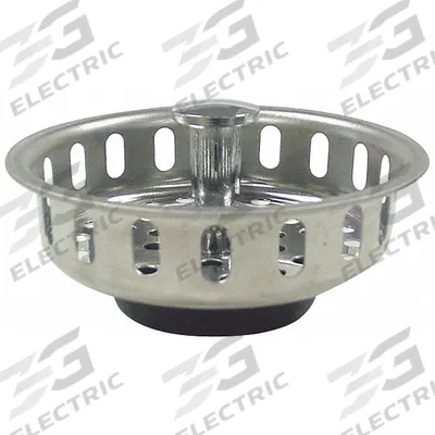 KISSLER Strainer: 3 1/4 in Overall Dia, 1 1/2 in Overall Ht, Stainless Steel, Chrome - Strainers for Sink Drains