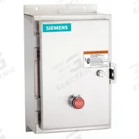 SIEMENS NEMA Magnetic Motor Starter: Non-Reversing, 3 Poles, NEMA Size 0, 18 A, 24V AC Coil (MPN 14CUC32WJ). Key specifications — attr211388: SIEMENS; attr951451: 1NO; attr951453: 24V AC; attr951489: Three; attr951498: Screw Terminals; attr984425: 1NO; attr984429: Pilot Light; attr997361: None (Not Applicable to Electronic Overloads).