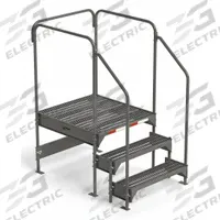 EGA Work Platform: 2.3 ft Platform Ht - Max, 34.6 in x 39 in, Steel, 500 lb Load Capacity (MPN CW5-27-3-3). Key specifications — Folding: Not Foldable; Mobility: Stationary; Use Location: Indoor; Brand: EGA; Color: Gray; Exit Direction: Forward; Height Adjustability: Adjustable Height; Includes Handrails: Handrails Included.