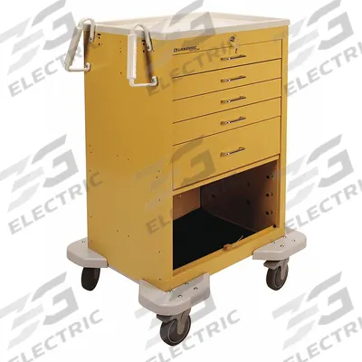 LAKESIDE General Medical Supply Cart with Drawers: Steel, (2) Swivel/(2) Swivel with Brake - General Medical Supply Carts with Drawers