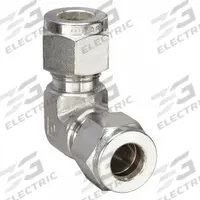 PARKER Compression Fitting Elbow: 3/8 in OD x 3/8 in OD Fitting Size, Compression x Compression (MPN 6EE6-316). Key specifications — Compatible Fitting Brands: Parker A-LOK; Brand: PARKER.