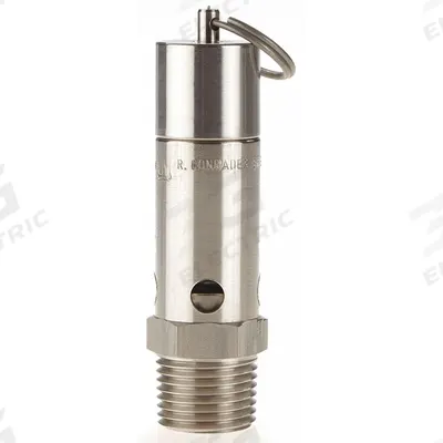 CONRADER Safety Valve: Hard Seat, 1/2 in (M)NPT Inlet (In.) - Hard Seat Pneumatic Safety Valves