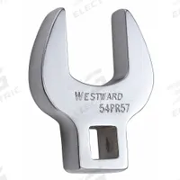 WESTWARD Crowfoot Socket Wrench: Alloy Steel, Chrome, 3/8 in Drive Size, 21 mm Head Size, Rounded (MPN 54PR57). Key specifications — attr309661: Alloy Steel; attr309662: Chrome; attr324934: WESTWARD.