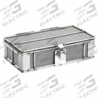 MARLIN STEEL WIRE PRODUCTS Parts Washer Basket: Rectangular, Stainless Steel, Silver, Lid Included (MPN 00-01062001-38). Key specifications — Handle Included: Handle Not Included; Mesh Opening Size: #12; Stackable: Not Stackable; Lid Included: Lid Included; Brand: MARLIN STEEL WIRE PRODUCTS.
