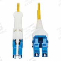 EATON TRIPP LITE Fiber Cable: Single Mode, 9.8 ft Lg, CS / UPC Male End 1, LC / UPC Male End 2, LSZH (MPN N381L-03M). Key specifications — Fire Rating: Riser; Jacket Material: LSZH; Number of Fibers: Duplex; Fiber Type: OS2; Brand: EATON TRIPP LITE; End 1 Connection Gender: Male; End 1 Contact Type Finish: UPC; End 2 Connection Gender: Male.