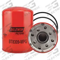 BALDWIN FILTERS Hydraulic Filter: Hydraulic Fluid, 1 1/2"-16 Thread Size, Spin-On, 7 in Overall Ht (MPN BT8309MPG). Key specifications — Media Material: Cellulose; Brand: BALDWIN FILTERS; Compatible Fluid Type: Hydraulic Fluid; Compatible Vehicle Make: John Deere; Includes: G369-B, G447 Furnished Gasket; Thread Size: 1-1/2"-16.