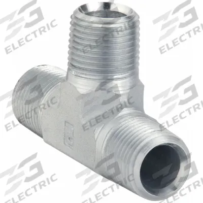 PARKER Metal Pipe Tee: Tee, Steel, 3/4 in x 3/4 in x 3/4 in - Hydraulic Threaded Extreme-Pressure Pipe Fittings