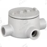 Conduit Outlet Body: Aluminum, GR, 2 in Trade Size, X Body, 76 cu in Body Capacity (MPN GRX200-A). Key specifications — Series: For Standard Body; Compatible Conduit Trade Size: 2 in; Thread Gender: Female; Hub Style: Threaded; Cover Included: Yes; Body Style: X; Connection Type: Threaded; Back Type: Round.