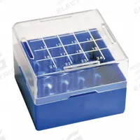 Freezer Box: 130 mm Overall Lg, 130 mm Overall Wd, Resin (MPN W651703-B). Key specifications — Material: Resin; Product Type: Freezer Box; Brand: WHEATON.