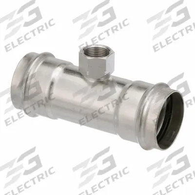 VIEGA PROPRESS Crimp Tee Fitting: 2 in CTS x 2 in CTS x 3/4 in Pipe Size - Potable Water Stainless Steel Press Fittings