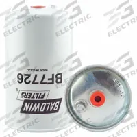 BALDWIN FILTERS Fuel Filter: In-Line, 3 13/16 in Outside Dia, Cellulose, 6 7/16 in Overall Ht (MPN BF7726). Key specifications — Baldwin Interchange: BF7726; Brand: BALDWIN FILTERS; Media Material: Cellulose; Includes: (2) Bleeder Plugs; Compatible Vehicle Type: Trucks; Compatible Vehicle Make: Hercules.