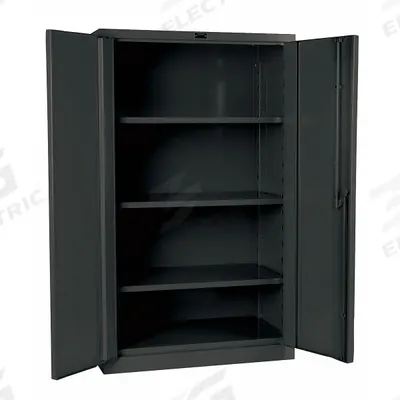 HALLOWELL Storage Cabinet: 48 in x 24 in x 60 in, Swing Handle & Padlock Hasp - Industrial Shelf Cabinets