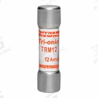 MERSEN Fuse: TRM Series, Midget, Time-Delay, 12 A, 250 V AC, 13/32 in x 1 1/2 in, Non-Indicating (MPN TRM12). Key specifications — Series: TRM; Brand: MERSEN.