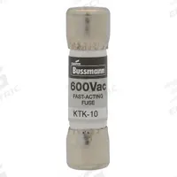 BUSSMANN Fuse: KTK Series, Midget, Fast-Acting, 25 A, 600 V AC, 13/32 in x 1 1/2 in, Non-Indicating (MPN KTK-25). Key specifications — attr1287209: KTK; attr211192: BUSSMANN.