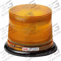 GROTE Flashing Beacon: Flashing Beacon, Amber, 6 7/16 in Overall Wd, 5 1/4 in Overall Ht, LED (MPN 76253). Key specifications — Operating Voltage: 12V DC; Electrical Connection: Blunt Cut Wires; Mount Type: Stud; Brand: GROTE; Shape: Round; Lighting SAE Class Rating: SAE Class 1.