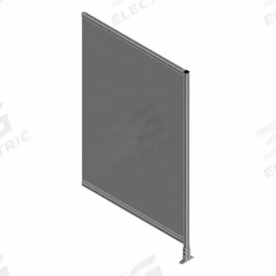FAZTEK T-Slot Framing System Panel: Add-On, Gray, 72 in H x 24 in W x 5 1/2 in D - Clear Plastic Panel Add-On Kits