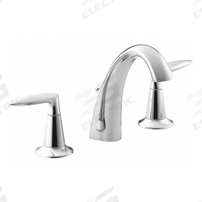 KOHLER Gooseneck Bathroom Faucet: Alteo, Brass, Polished Chrome Finish, 1.2 gpm Flow Rate - Widespread Handle Bathroom Faucets