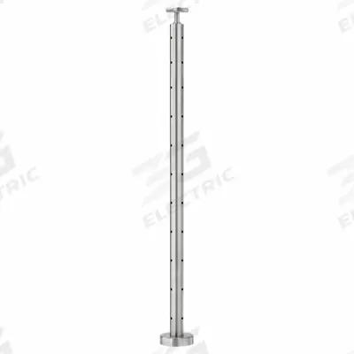 LAVI 316 Cable Rail Corner Post: 4 in x 4 in, Corner, Floor Mounted Rail Mounting - Handrail Posts for Modular Handrail Systems