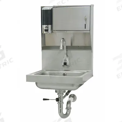 ADVANCE TABCO Hand Sink: 1 Stations, 5 in Bowl Dp, 14 in Bowl Lg, 10 in Bowl Wd - One-Station Wall-Mounted Hand Sinks with Faucets
