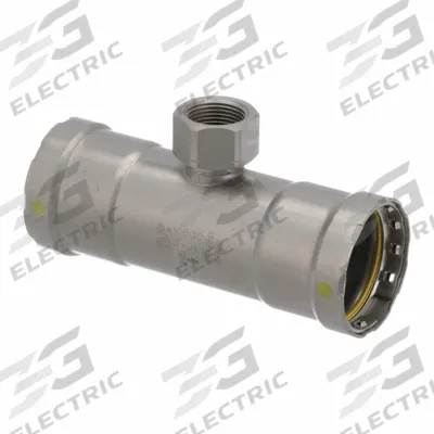 VIEGA MEGAPRESS Crimp Tee Fitting: 2 in Pipe x 2 in Pipe x 1 in Pipe Size, Carbon Steel - Gas Steel Press Pipe Fittings