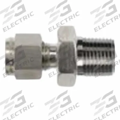 BRENNAN INDUSTRIES Compression Fitting Straight: 1/2 in OD x 1/2 in Pipe Fitting - Clean & Bagged Single-Ferrule Stainless Steel Fittings