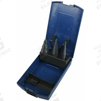 APPROVED VENDOR Step Drill Bit Set: 3 Pc, 1/8" to 1-1/8" - High-Speed Steel Step Drill Bit Sets