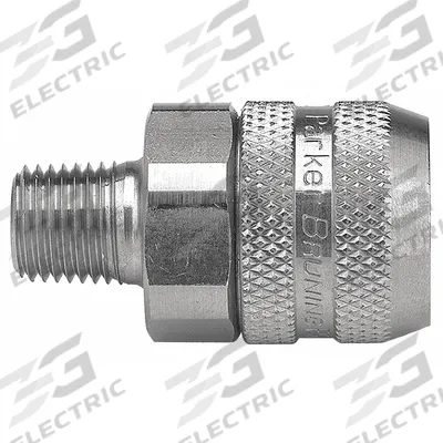 PARKER Hydraulic Quick Connect Hose Coupling: 1/4 in Coupling Size, 316 Stainless Steel - Parker FET Series Hydraulic Quick-Connect Coupling Bodies