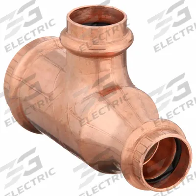 VIEGA PROPRESS Crimp Tee Fitting: Tee, 3/4 in CTS x 1/2 in CTS x 1/2 in CTS size - Plumbing Copper & Bronze Press Tube Fittings