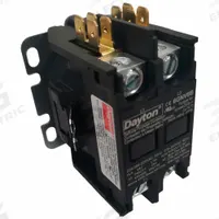DAYTON Definite Purpose Magnetic Contactor: 2 Poles, 208-240V AC, 40 A, Non-Reversing (MPN 6GNV0). Key specifications — Brand: DAYTON; Coil Voltage: 208/240V AC; Contactor Style: HVACR Definite Purpose Contactor; Mounting Style: Through Panel; Terminal Connection Type: Box Lugs; Maximum Voltage Rating: 600V AC; Phase: Single; Main Pole Contact Form: 2NO.