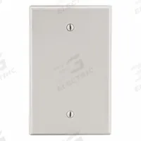 HUBBELL Wall Plate: Blank, 1 Gang, Almond, Midsize Size (MPN PJ13LA). Key specifications — Brand: HUBBELL; Material: Polycarbonate.