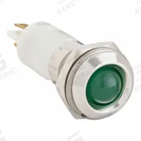 APPROVED VENDOR Raised Panel Light: 12 mm Panel Mounting Hole Dia, LED, Green, Raised Head, M12 (MPN 24M117). Key specifications — Brand: APPROVED VENDOR; Electrical Connection: 0.11 Male Quick Disconnect.