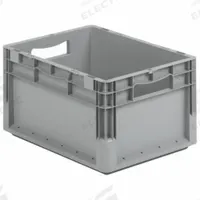 SSI SCHAEFER Straight Wall Tote: 11.5 gal, 24 in x 16 in x 9 in, Stacking Capable, 14 in Inside Wd (MPN ELB6220.GY1). Key specifications — Material: Plastic; Stackable: Stacking Capable; Brand: SSI SCHAEFER.
