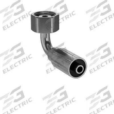 PARKER Hydraulic Crimp Fitting: Steel x Steel, 90° Elbow, -6 For Hose Dash Size - Parker Crimp Hydraulic Hose Fittings with Metric Connection