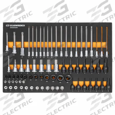 GEARWRENCH: 1/4 in, 3/8 in, 1/2 in Drive, 74 Piece - Metric Socket Sets with Bit Sockets & Drive Tools