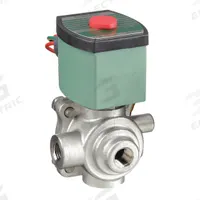 REDHAT Solenoid Valve: 4-Way, 1/4 in Pipe Size, 120V AC, Watertight/Without Junction Box, PTFE Seal (MPN 8342G701). Key specifications — Pipe Size: 1/4 in; Voltage: 120V AC; Brand: REDHAT; Coil Enclosure: Without Junction Box.
