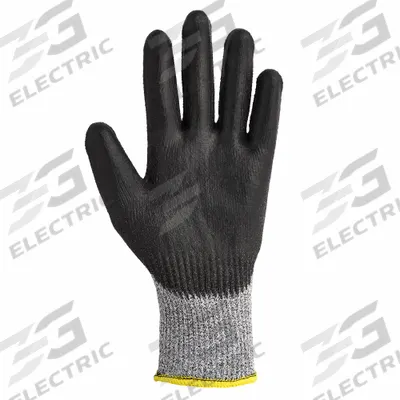 KLEENGUARD Knit Gloves: XS ( 6 ), ANSI Cut Level A4, Palm, Dipped, Polyurethane, Smooth - Medium-Duty Cut-Resistant Gloves with Polyurethane Coating