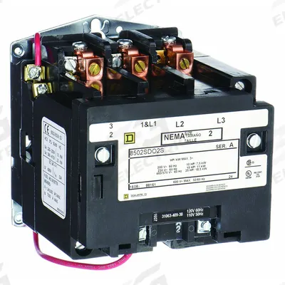 SQUARE D NEMA Magnetic Contactor: Non-Reversing, 3 Poles, NEMA Size 2, 45 A - Non-Reversing NEMA Contactors