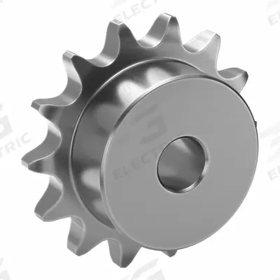 TSUBAKI Single Strand Sprocket: One-Sided Hub, For Single Strands, 40, 14 Teeth - Size 40 Plain-Bore Roller Chain Sprockets